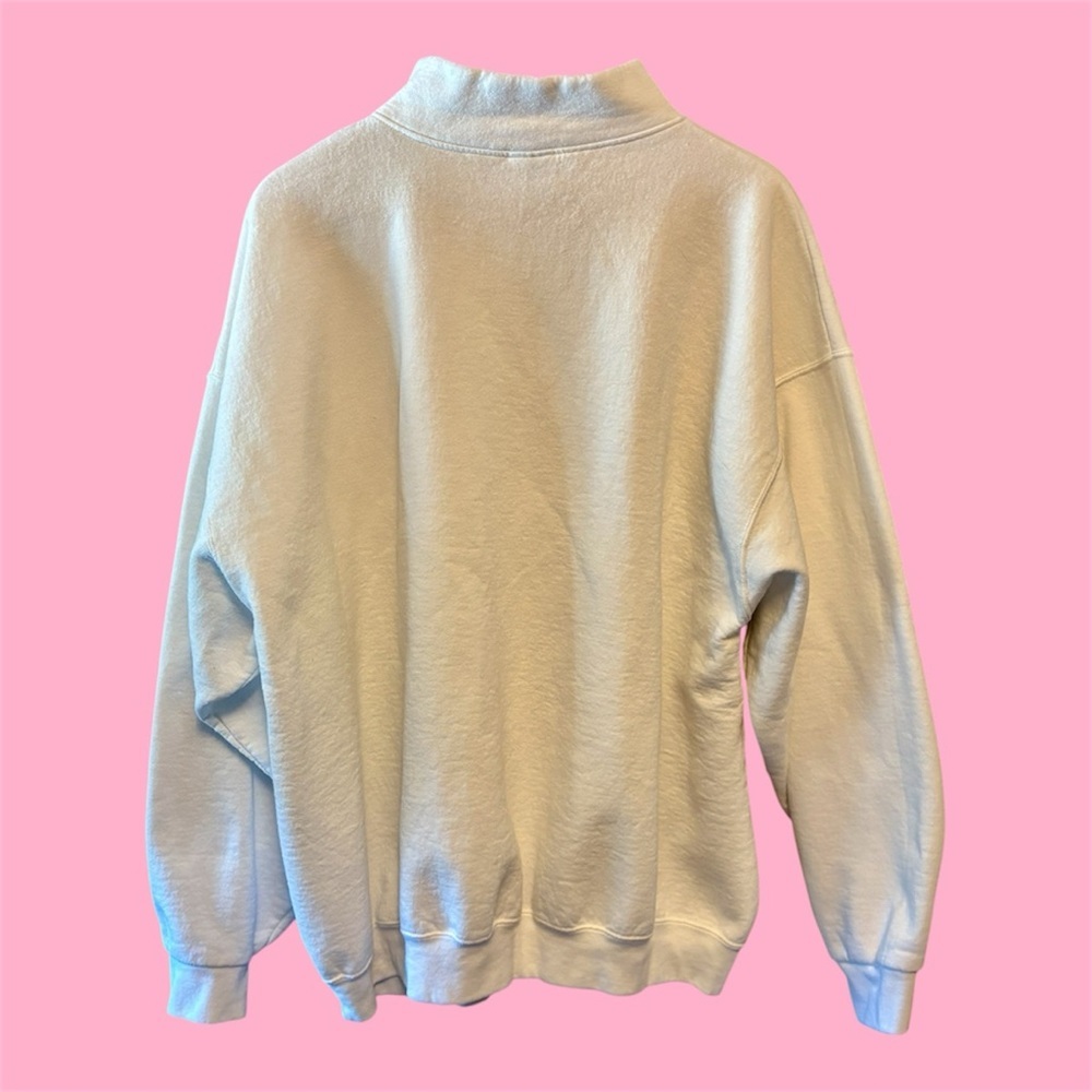 Chi Omega Mom White Quarter-Zip Long Sleeve Sweatshirt with Gold Print size 3XL - Picture 5 of 11